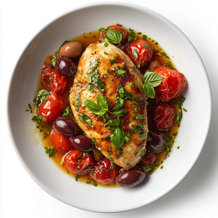 easyChef Pro Mediterranean Chicken with Wine-Infused Tomato and Olive Sauce