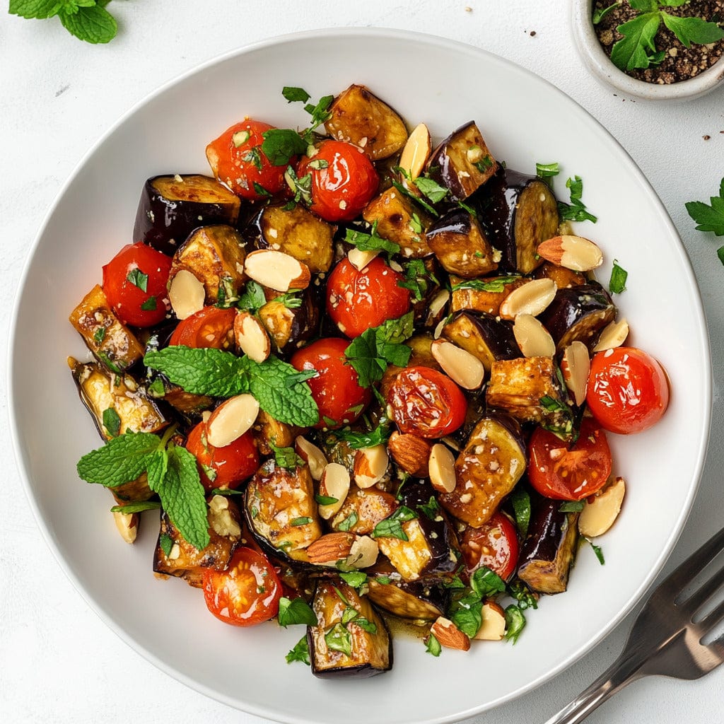 easyChef Pro Mediterranean Eggplant with Almonds and Mint
