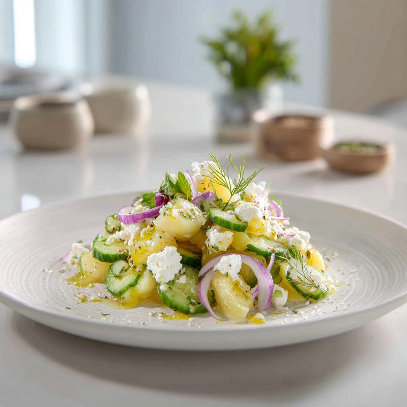 easyChef Pro Mediterranean Potato Salad with Feta and Lemon Vinaigrette