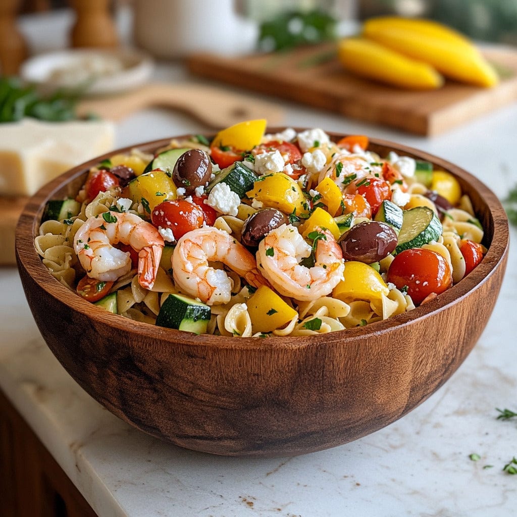 easyChef Pro Mediterranean Shrimp Pasta Salad