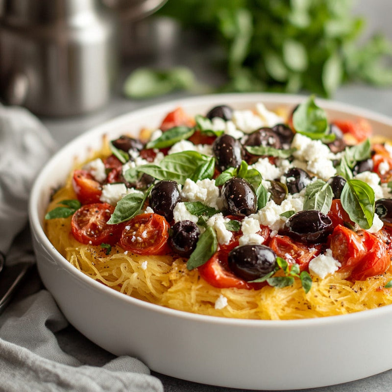 easyChef Pro Mediterranean Spaghetti Squash Bake with Feta and Olives
