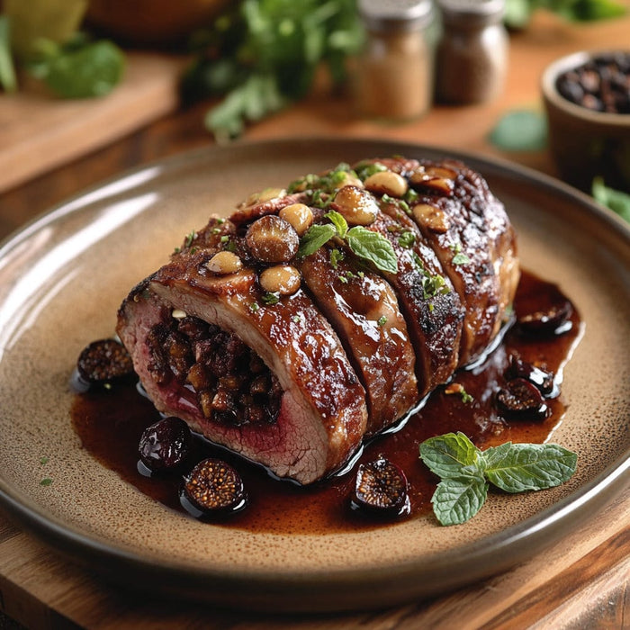 easyChef Pro Mediterranean Stuffed Leg of Lamb with Balsamic Fig Sauce