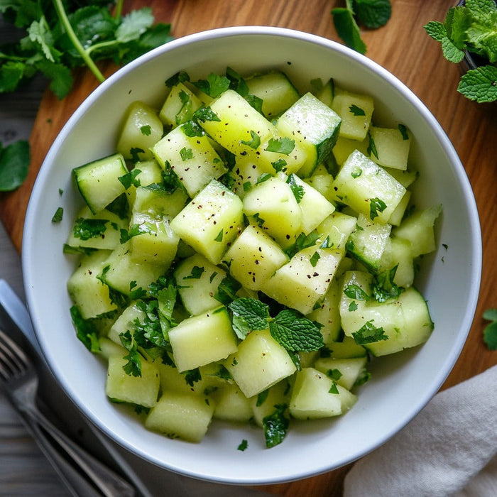 easyChef Pro Minty Honeydew and Cilantro Salad