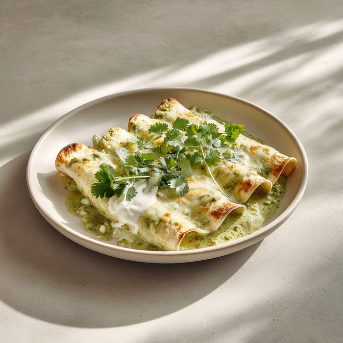 easyChef Pro Monterey Jack Chicken Enchiladas with Green Sauce