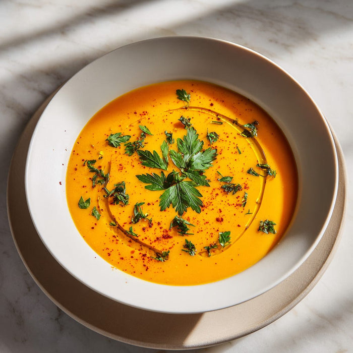easyChef Pro Moroccan Pumpkin and Parsnip Soup with Lemon-Cilantro Infusion