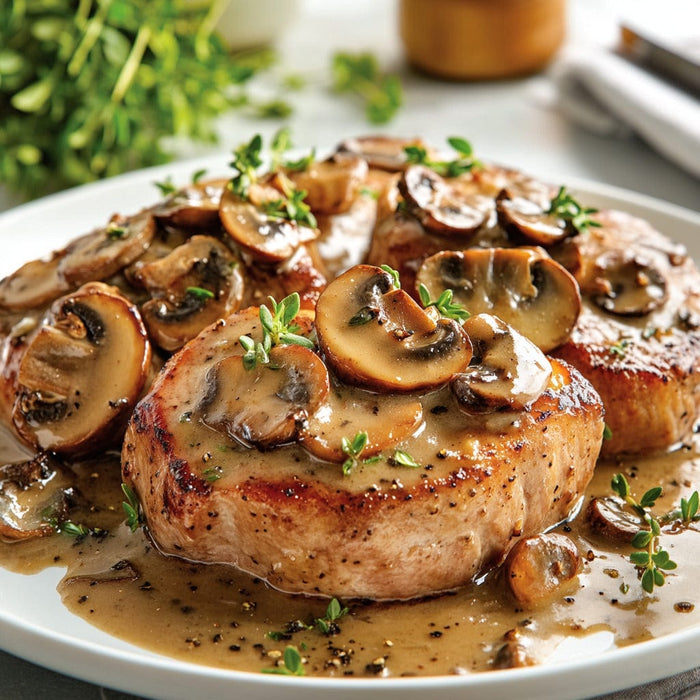 easyChef Pro Mushroom-Infused Pork Chops with Rich Sauce
