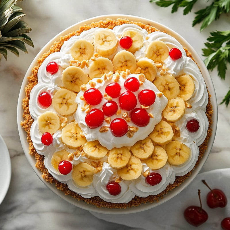 easyChef Pro No-Bake Banana Split Cake with Pineapple Layers