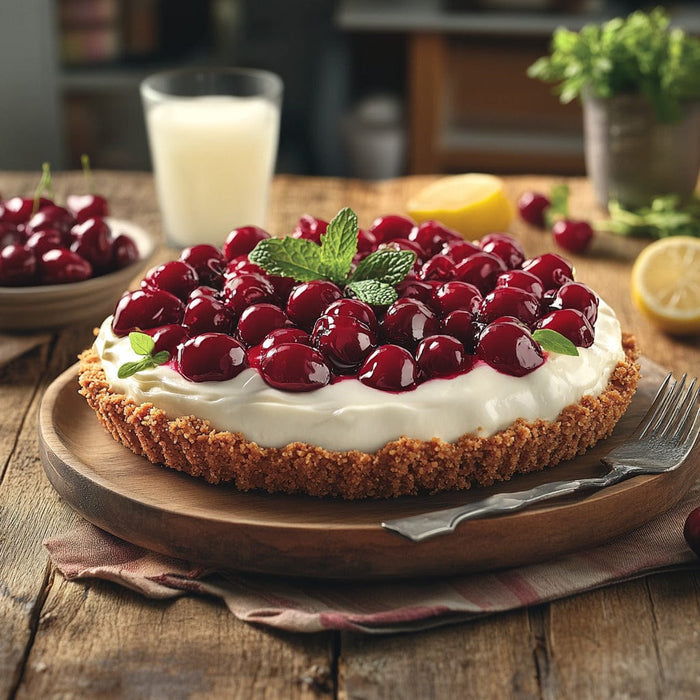 easyChef Pro No-Bake Cherry Cream Cheese Pie