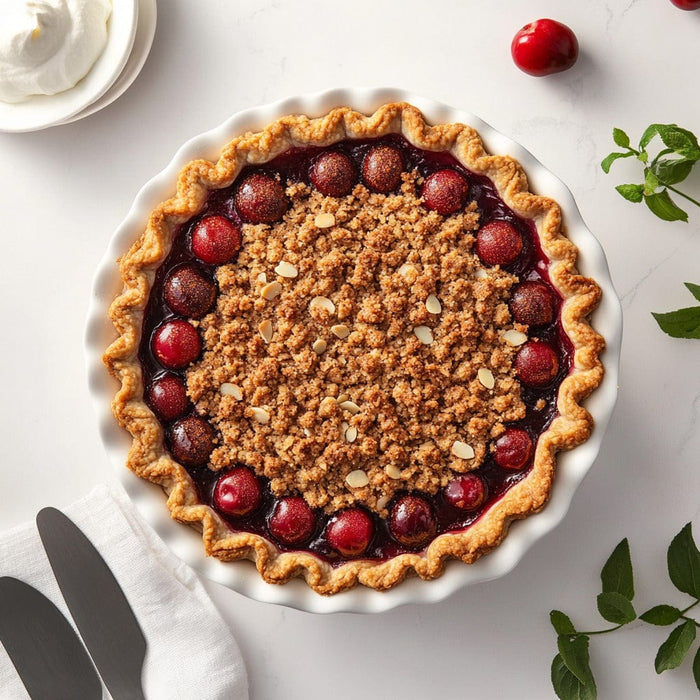 easyChef Pro Nutmeg Cinnamon Cherry Pie with Almond Crumb Topping