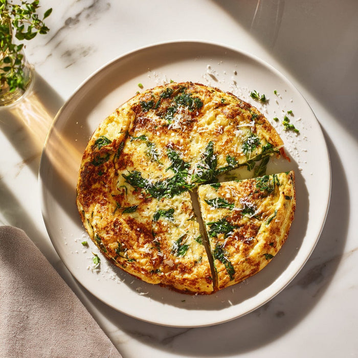 easyChef Pro Nutmeg-Infused Spinach and Matzo Skillet Frittata