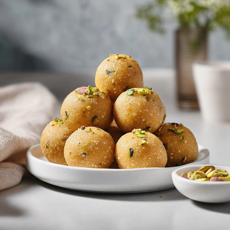 easyChef Pro Nutty Besan Laddus with Pistachio and Cashew Crunch