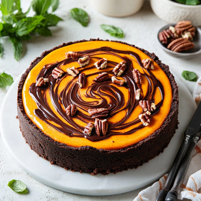 easyChef Pro Orange-Chocolate Swirl Cheesecake