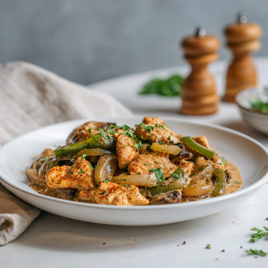 easyChef Pro Paprika Chicken Stir-Fry with Mushroom Sauce