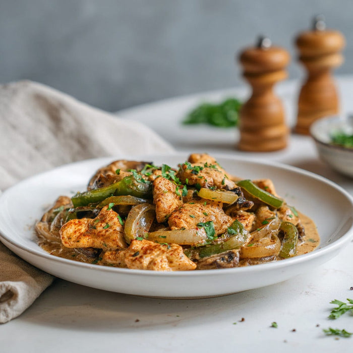 easyChef Pro Paprika Chicken Stir-Fry with Mushroom Sauce