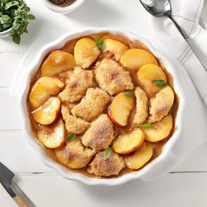 easyChef Pro Peach Cinnamon Cobbler with Cake Topping