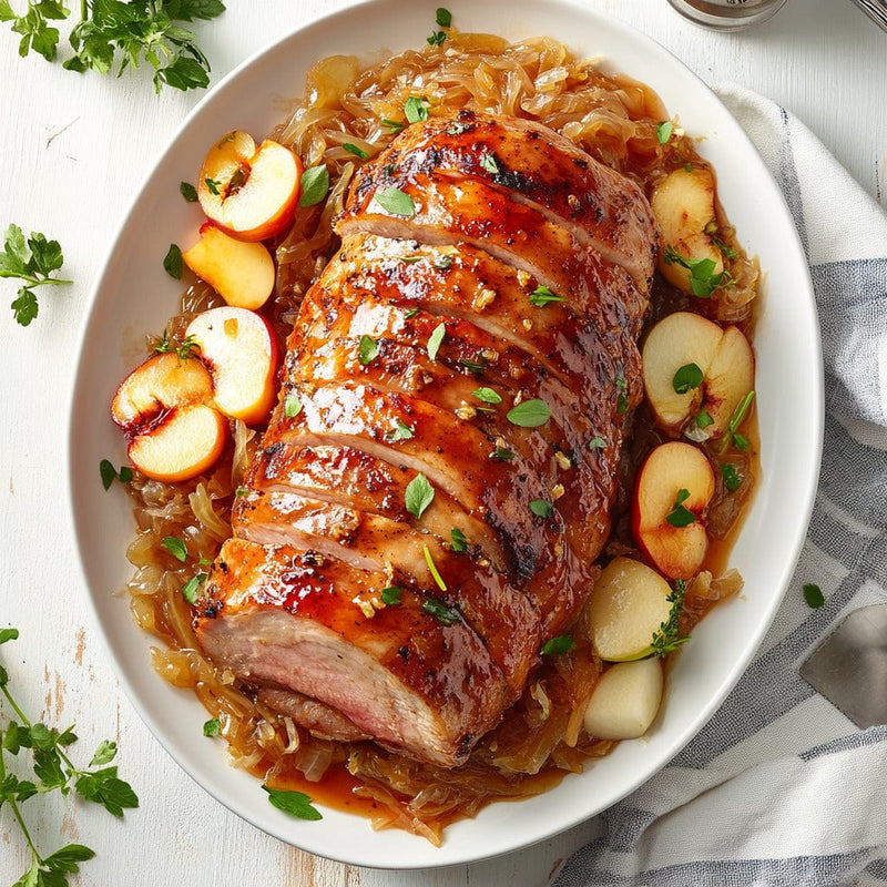easyChef Pro Peachy Pork Loin with Sauerkraut