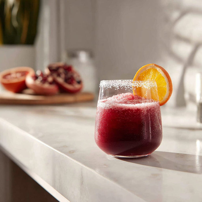 easyChef Pro Pomegranate Rum Slush with Sugared Rim
