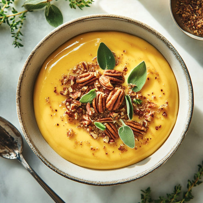 easyChef Pro Pumpkin Spice Custard with Toasted Pecans