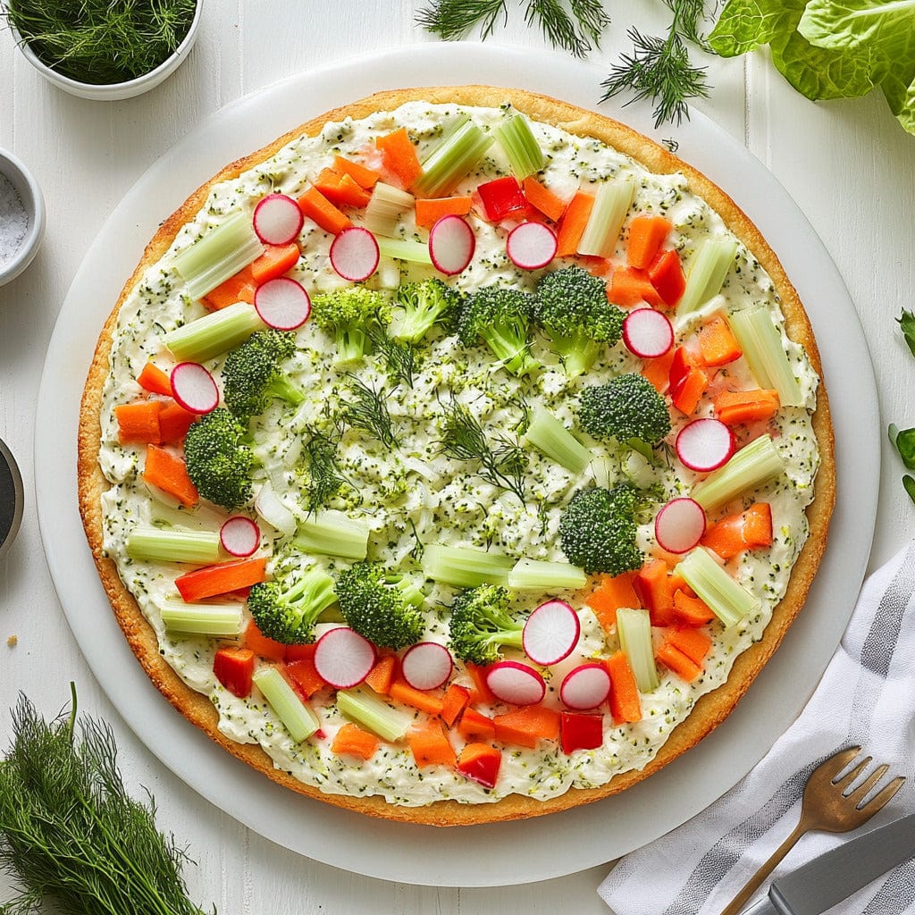 easyChef Pro Ranch Veggie Pizza with Dill Spread