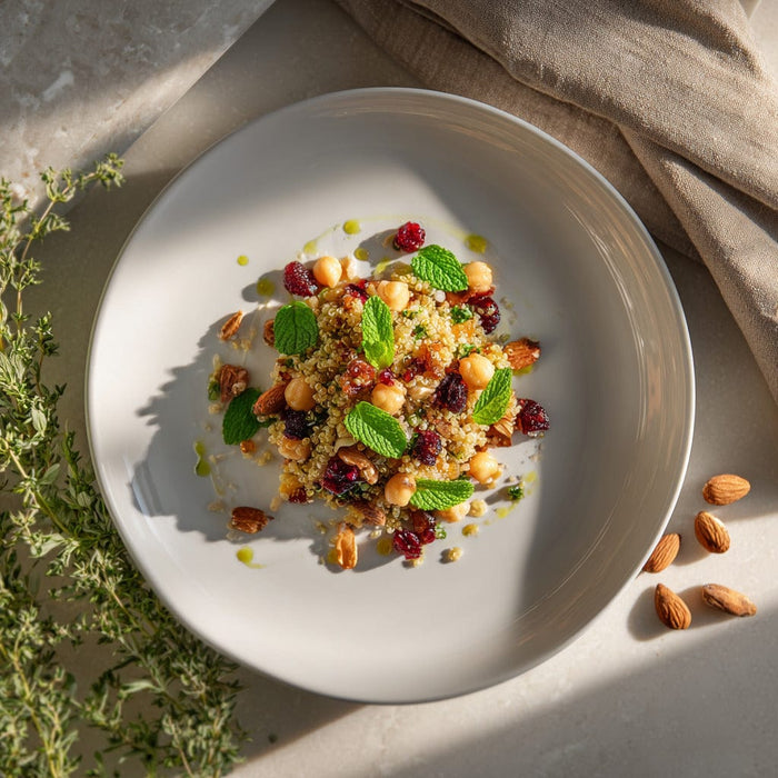 easyChef Pro Refreshing Mint and Almond Quinoa Salad with Chickpeas