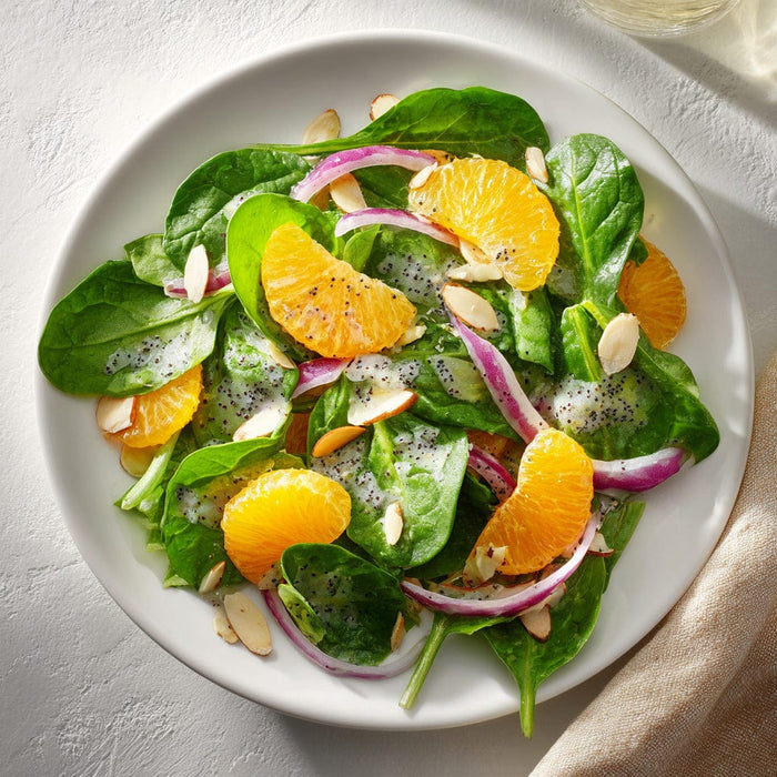 easyChef Pro Refreshing Spinach Salad with Poppy Seed Dressing and Mandarin Oranges