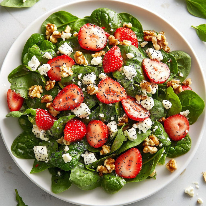 easyChef Pro Refreshing Strawberry Spinach Salad with Poppy Seed Dressing