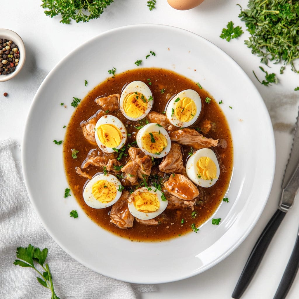 easyChef Pro Rich Turkey Giblet Gravy with Hard-Boiled Eggs