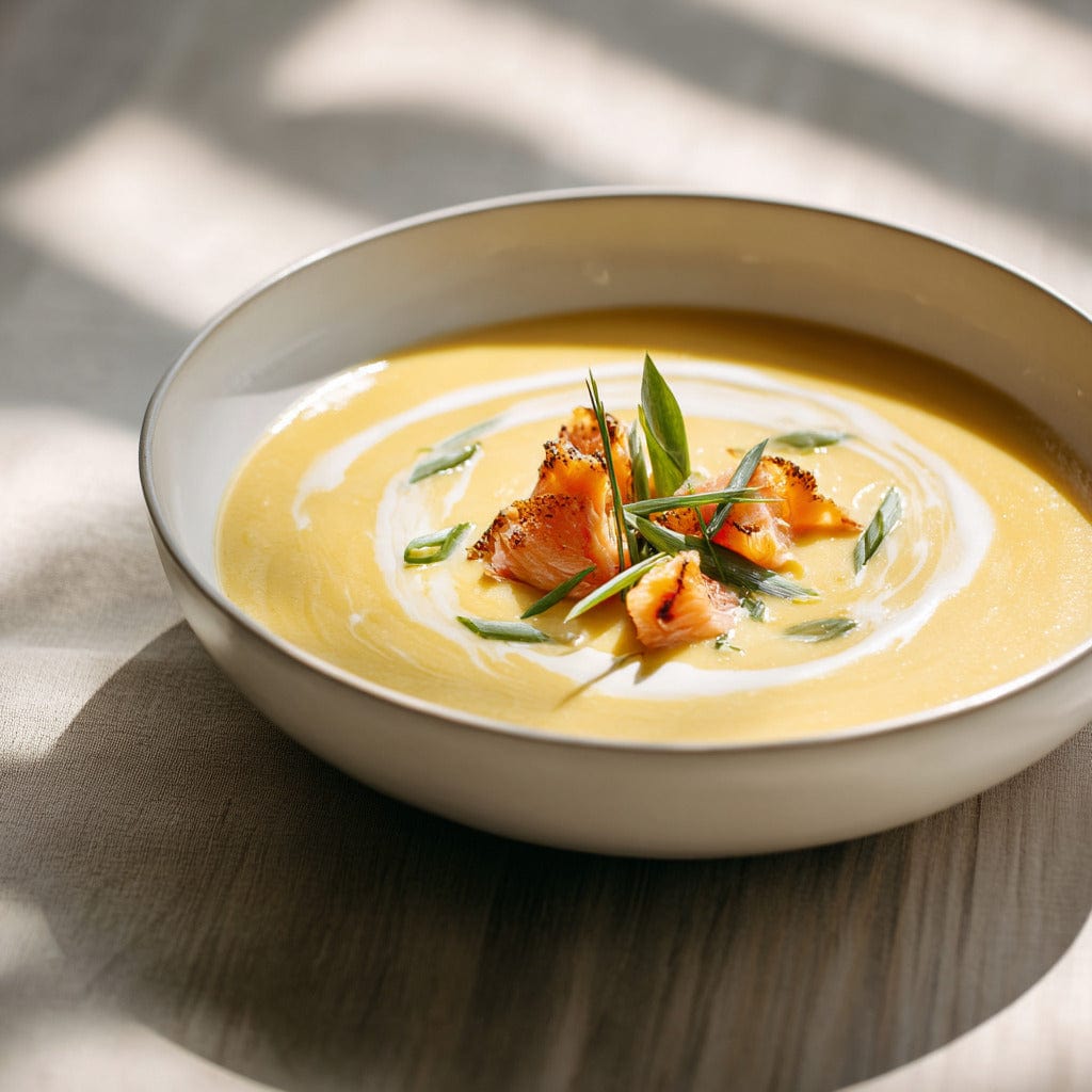 easyChef Pro Roasted Garlic and Smoked Salmon Potato Soup