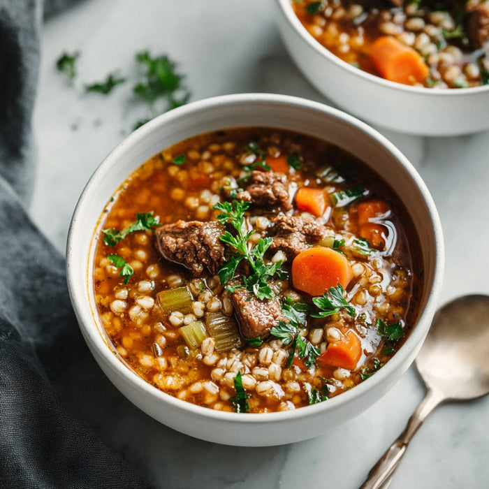 easyChef Pro Rustic Beef Barley Comfort Soup