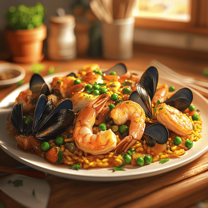 easyChef Pro Saffron-Infused Seafood Paella