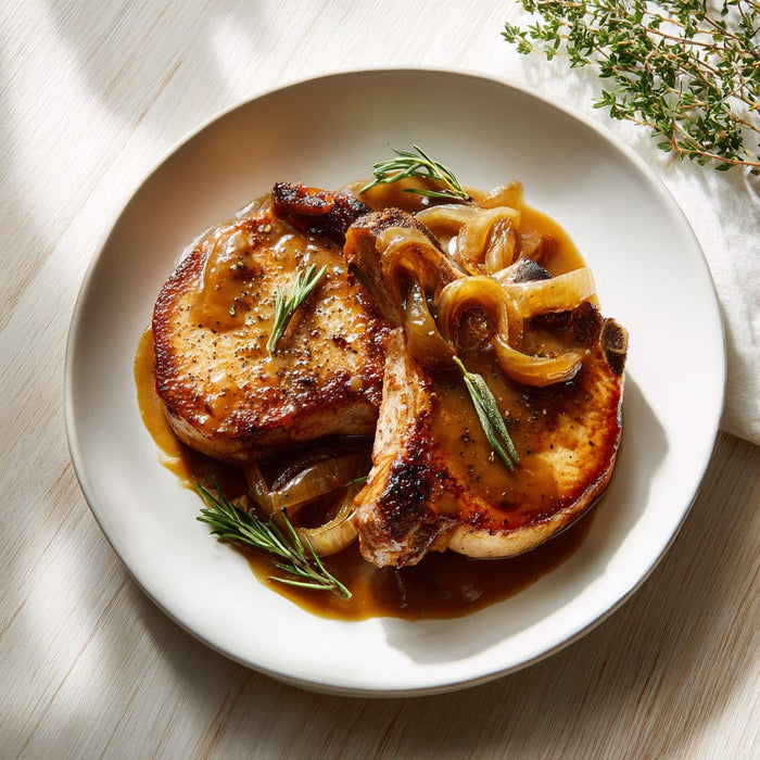 easyChef Pro Sage-Infused Pork Chops with Hearty Beef Gravy