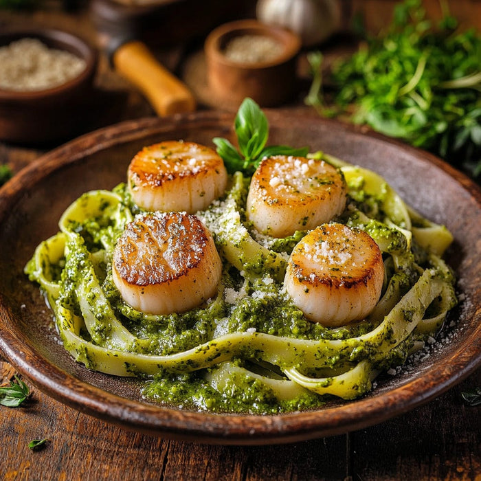 easyChef Pro Scallop Pesto Pasta Recipe
