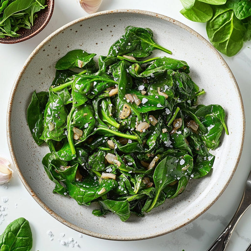 easyChef Pro Shallot-Infused Spinach Medley