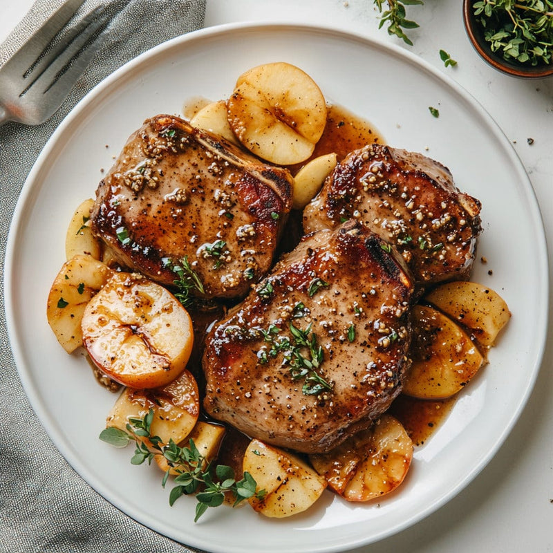 easyChef Pro Sherry-Glazed Apple Pork Chops