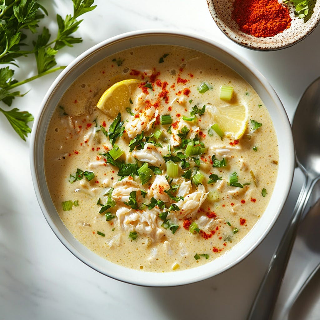 easyChef Pro Sherry-Infused Crab Chowder with Celery and Green Onions