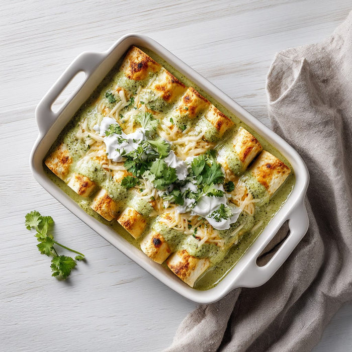 easyChef Pro Shrimp and Spinach Enchiladas with Verde Sauce