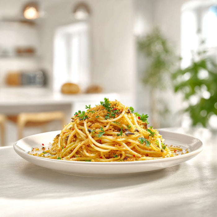 easyChef Pro Sicilian Anchovy Spaghetti with Crunchy Breadcrumbs