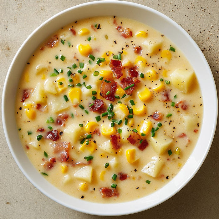 easyChef Pro Smoky Bacon Corn Chowder with Creamy Potatoes