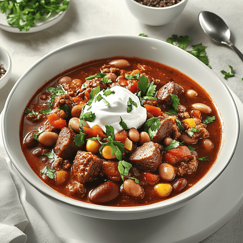easyChef Pro Smoky Chipotle Beef & Sausage Slow Cooker Chili