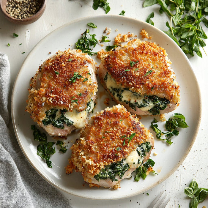 easyChef Pro Smoky Gouda & Spinach-Stuffed Pork Chops