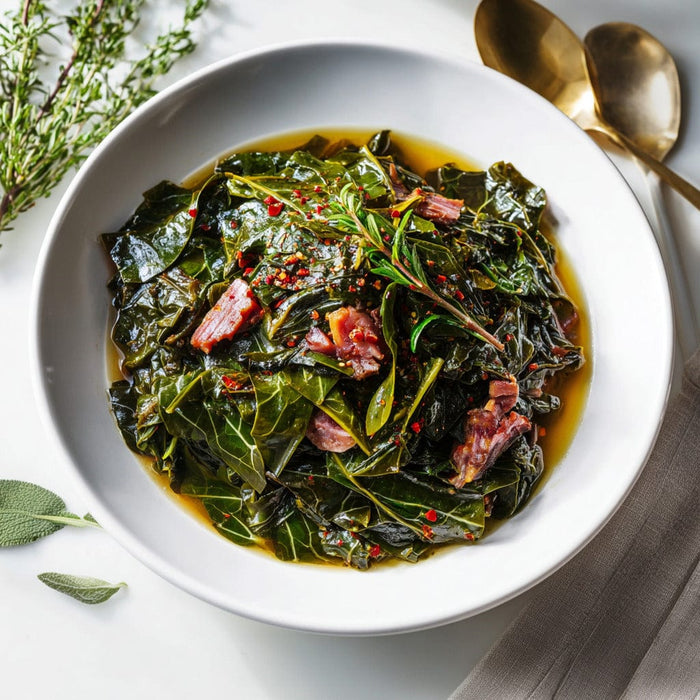 easyChef Pro Smoky Southern Collard Greens with Ham Hocks