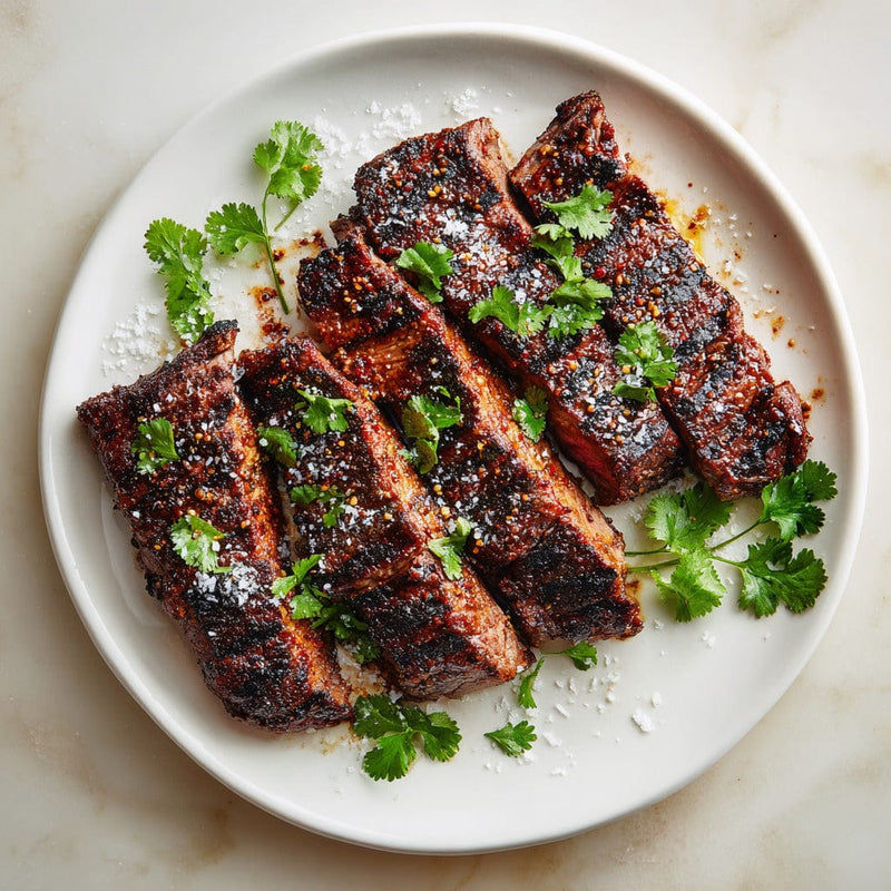 easyChef Pro Smoky Three-Pepper Flat Iron Steak with a Sweet and Spicy Rub