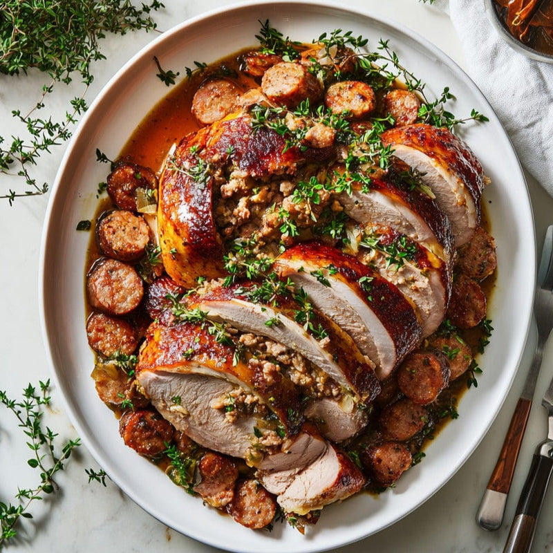 easyChef Pro Southern Creole Turducken with Sausage and Oyster Dressing