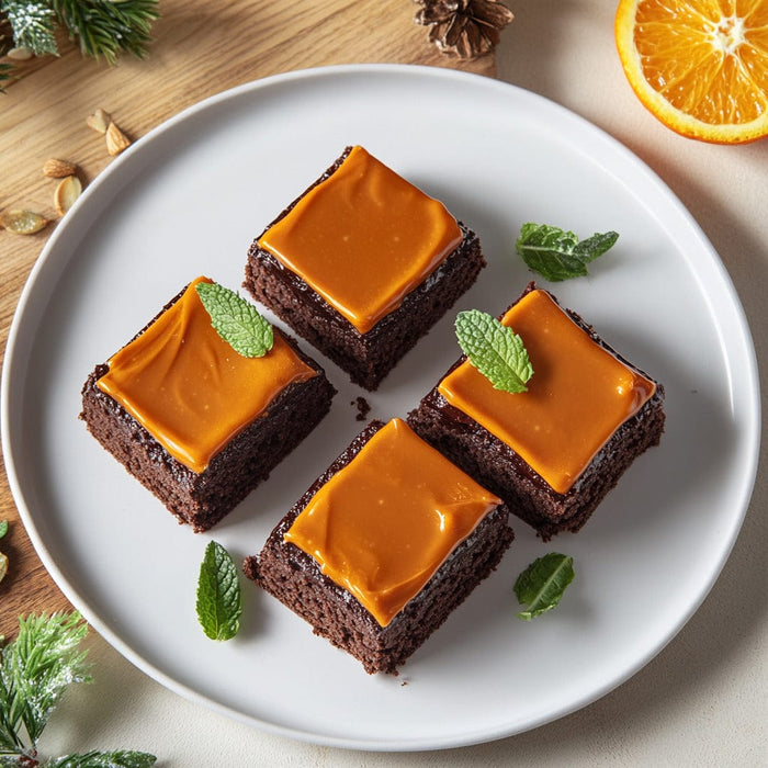 easyChef Pro Spiced Chocolate Almond Lebkuchen Bars with Orange Frosting