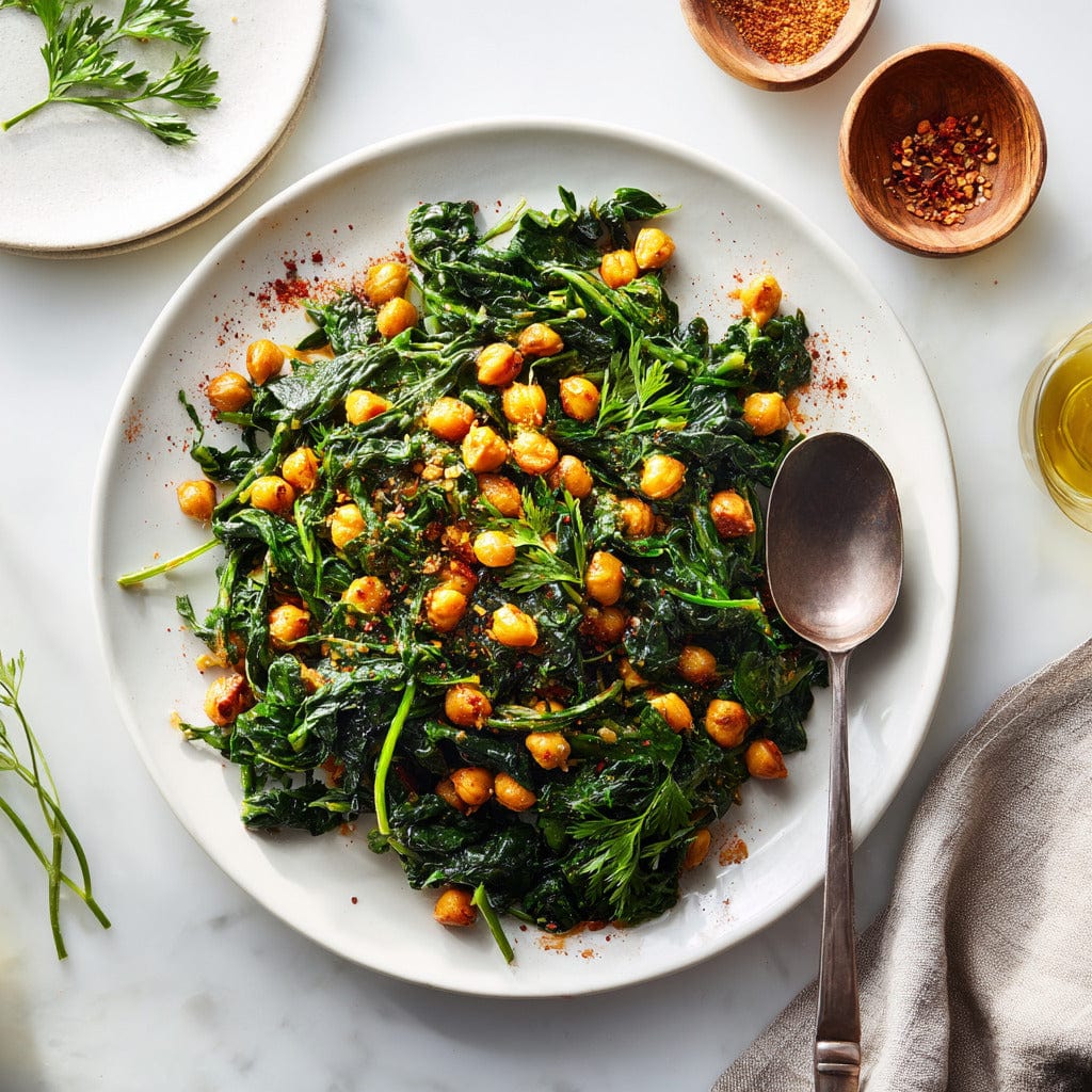 easyChef Pro Spiced Spinach and Chickpea Medley