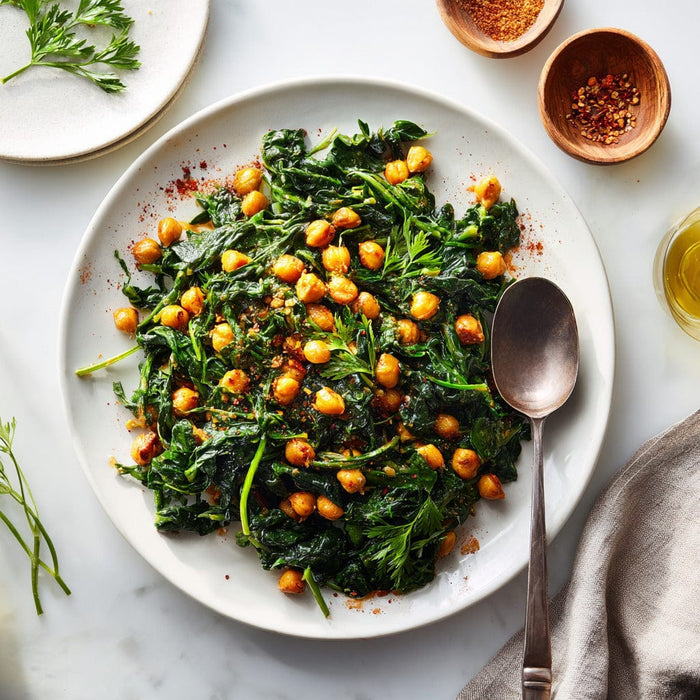 easyChef Pro Spiced Spinach and Chickpea Medley