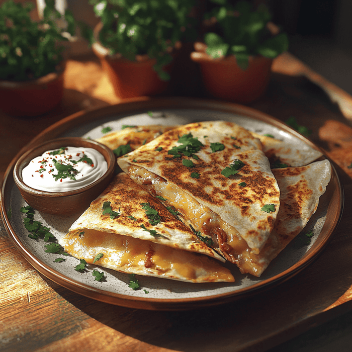 easyChef Pro Spicy Andouille Poblano Quesadillas