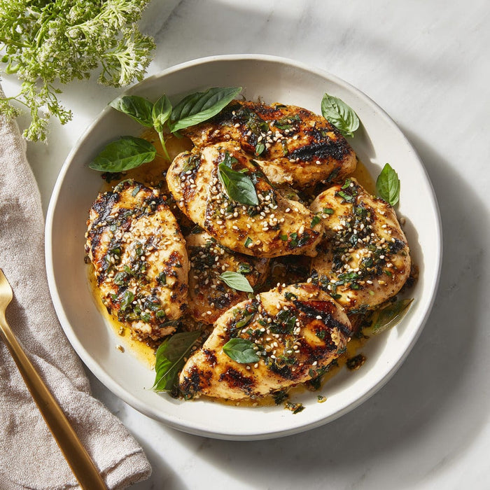 easyChef Pro Spicy Basil-Infused Grilled Sesame Chicken