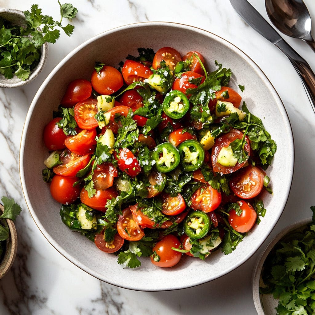 easyChef Pro Spicy Cactus and Tomato Salad with Lemon Twist