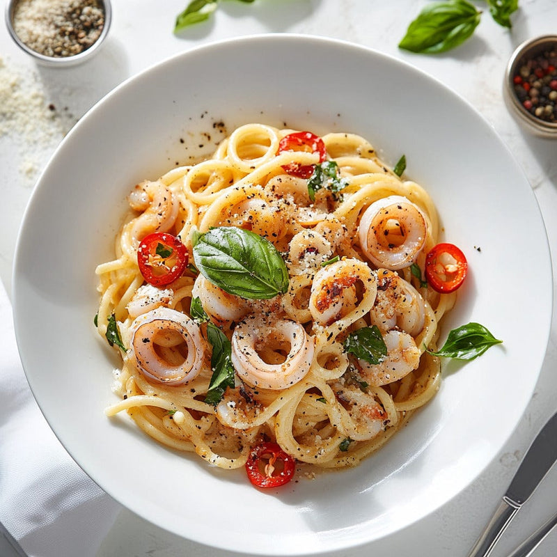 easyChef Pro Spicy Calamari Linguine with White Wine Sauce